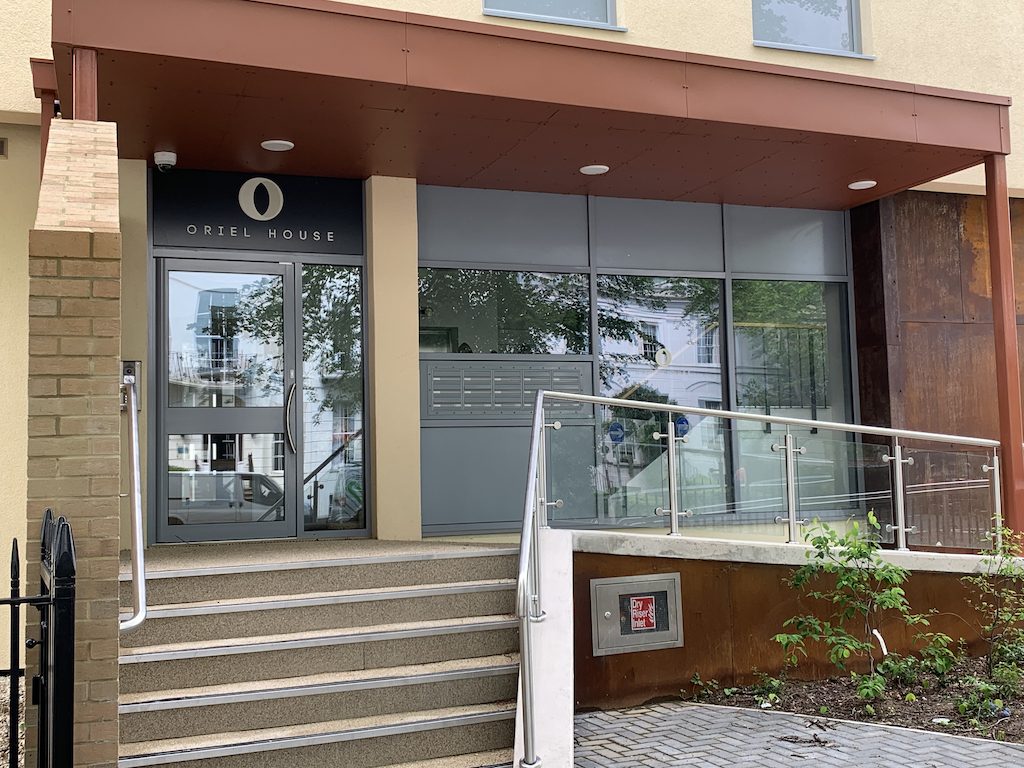 commercial aluminium doors in an office building